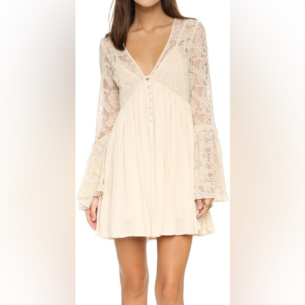 Free People Cream With Love From India Tunic Dress